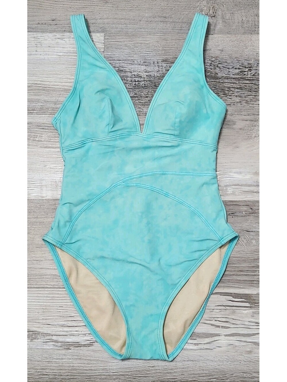 Magicsuit One Piece Size 6 Aqua V Neck Low Back